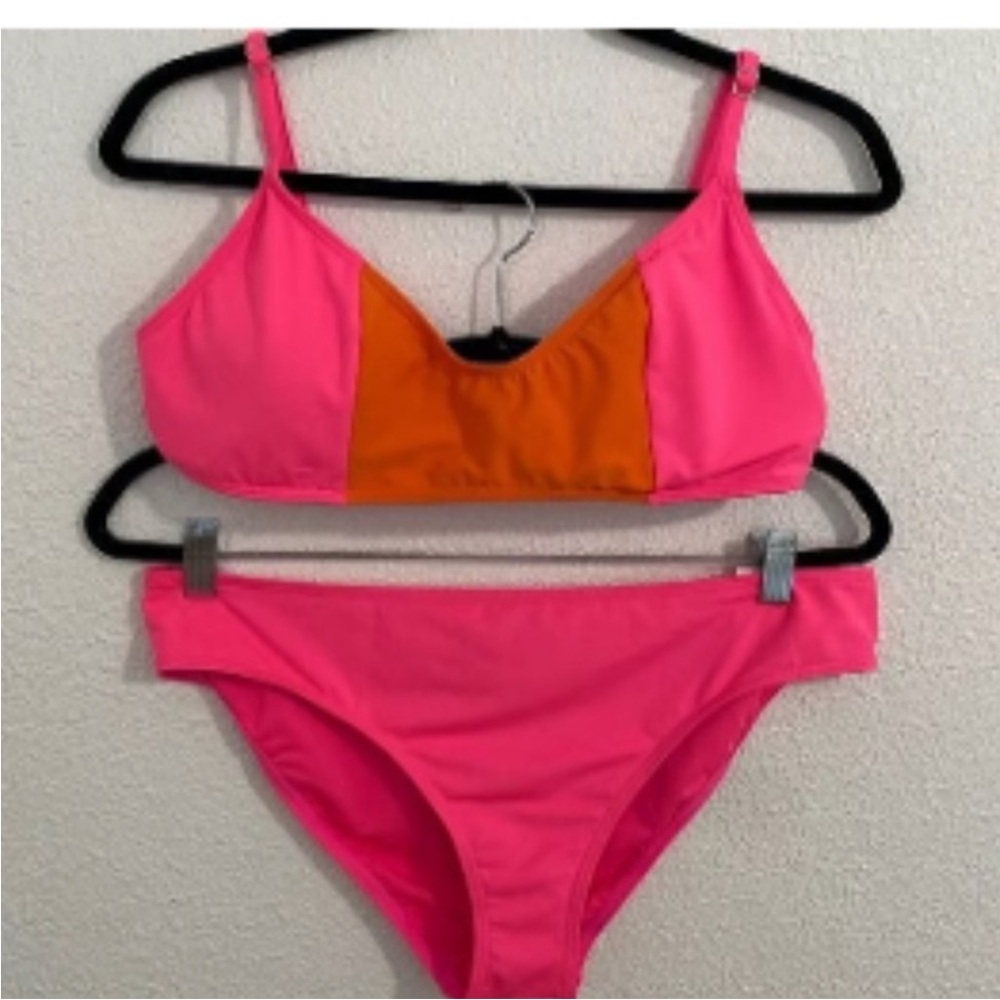 Kate Spade Vibrant Pink and Orange Bikini Set NWT